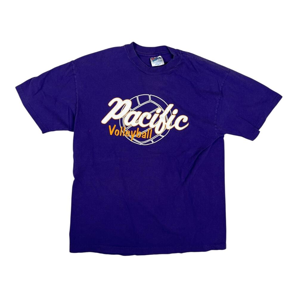 Vintage Pacific Volleyball T-Shirt Mens Large Purple College Made USA 90s